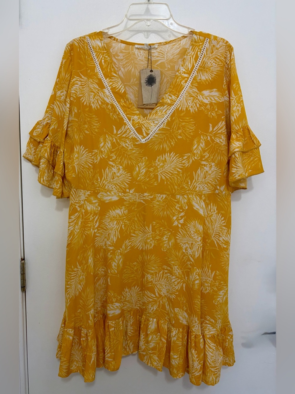 Label of love  Floral V-Neck Ruffle Midi Dress